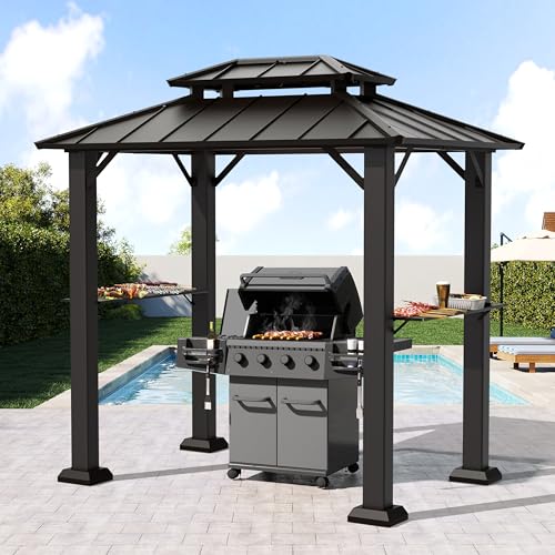 SOLUMIA 8'x6' Grill Gazebo,Outdoor Hardtop Gazebo with...