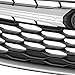 KARPAL Front Grille Upper Trim Fit for 2017 2018 2019 Subaru Impreza with Chrome Trim & Silver Outer 4PCS