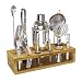Highball & Chaser Premium Cocktail Shaker Bartender Kit con supporto in bambù naturale. Bellissimo calzolaio con strumenti da bar altissima qualità. Set da bar in acciaio inox con supporto naturale