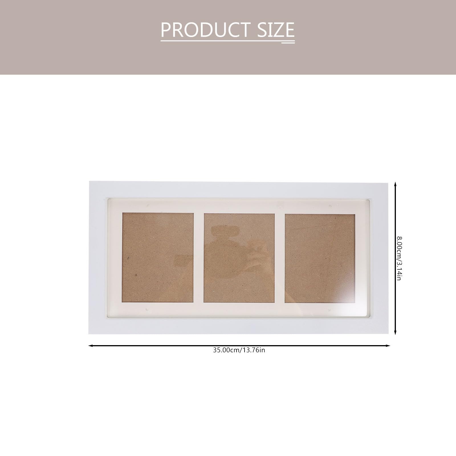 Marco de Fotos de Madera Blanco y Estilo Simple Diseño de Tres Cuadrículas Uso Duradero para Decoración del Hogar, Marco para Huellas de Manos de Recién Nacido