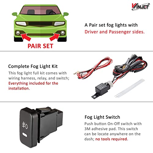 Winjet Wj30-0106-09 Oem Series For [2006-2008 Honda Fit] Driving Fog Lights + Switch + Wiring Kit #TOP4