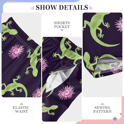 Chameleon Tie Dye Floral Boys Long Pants Soft Trousers Elastic Waist Kids Lounge Bottoms with Pockets S-XL4