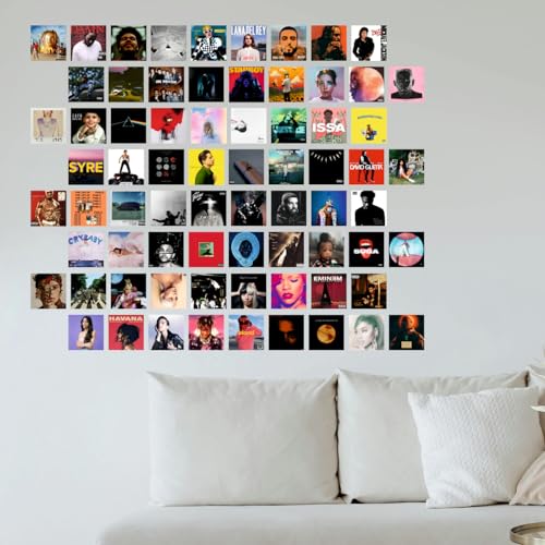 Image of SAW Music Album Posters Wall Poster - Pack Of 70 | 4 x 4 Inches | Aesthetic Artwork | Wall Decor Posters For Living Room, Bedroom, Home And Office