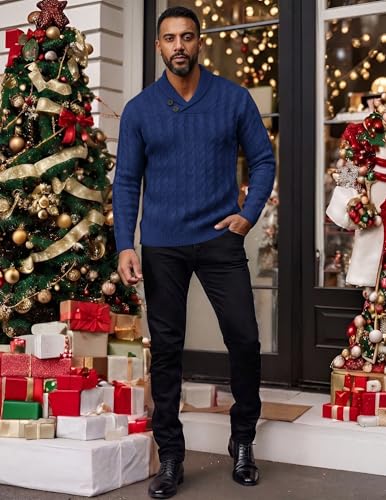 Pull col châle ajusté COOFANDY contre le froid sans encombrement