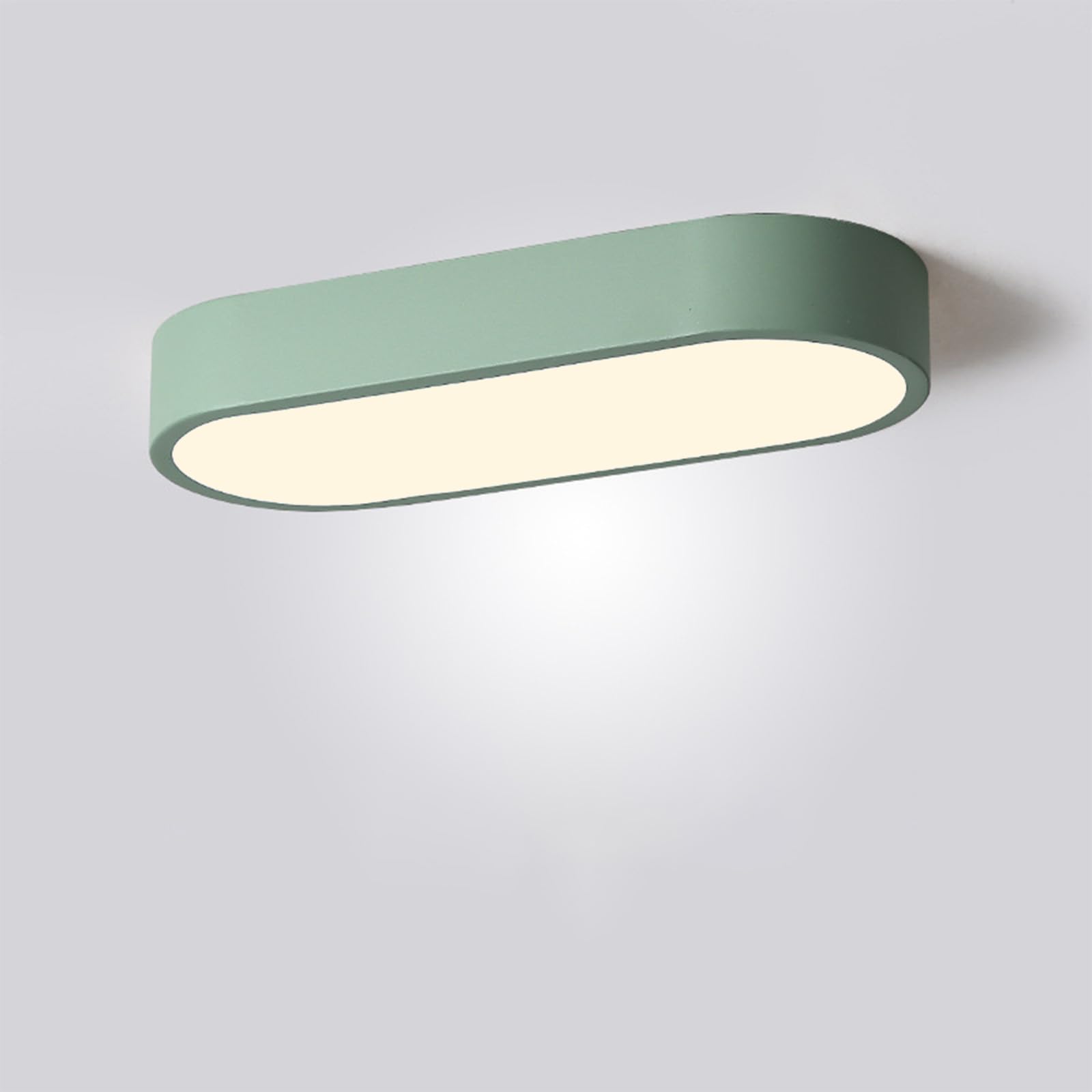 KXEcoLife Modern LED Rectangular Ceiling Light 3000K/4000K/6000K - Stylish Iron Fixture for Home Decor, Hallway, Hotel, and Bedroom Lighting (Neutral Green Light, 65cm)