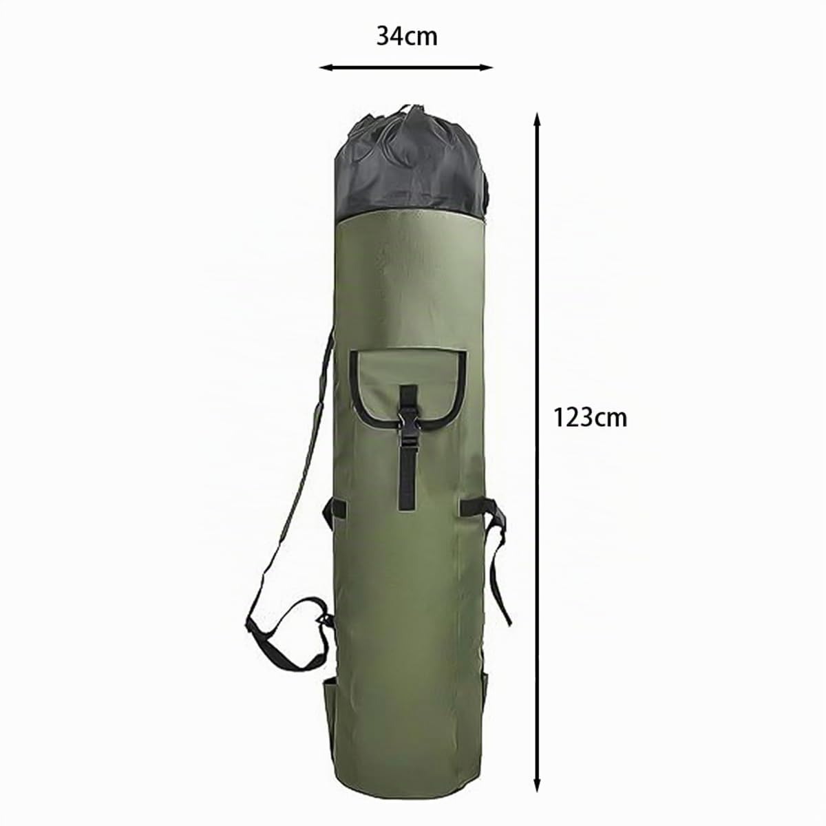 Sarini Borsa per Canna da Pesca Borsa da Trasporto per Attrezzatura da Pesca Portatile all'aperto Borsa per Attrezzi da Pesca con 5 portacanne