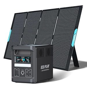 ECO PLAY Portable Power Station EP1800,1536Wh LiFePO4 Battery Backup, Expandable Capacity up to 4kWh,1.1H to Full Charge, Solar Input 1200W Max, UPS, APP, 1800W Solar Generator for Camping(1800W+400W)