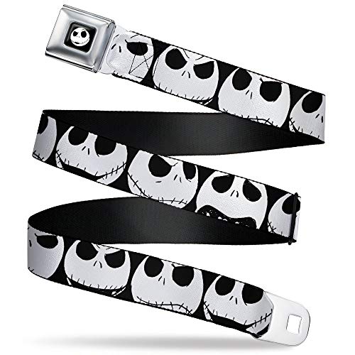 Buckle-Down Belt Seatbelt Buckle Nightmare Before Christmas 7 Jack Expressions Black White Mens Womens Kids Adjustable