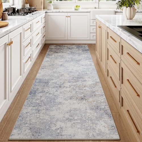 2x3 Washable Area Rug Beige Grey Abstract Entryway Kitchen Throw Rug Neutral Modern Non Slip Soft Low Pile Small Carpet for Bathroom Living Room Bedroom 2' x 3' (Rectangular) Beige/Grey