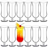 Lallisa 12 vasos de plástico transparente resistentes a los golpes para huracanes, vasos de cóctel de piña colada de 15 onzas para cerveza, jugo, margarita