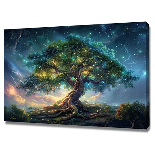 Tableau arbre de vie 60x80cm encadrée pour salon et chambre