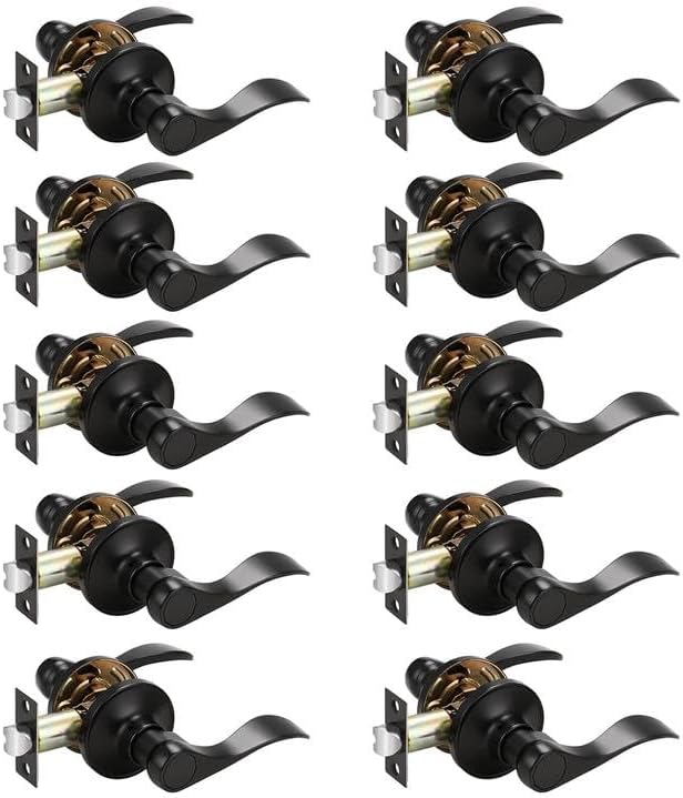 Probrico matte black passage lockset (10 pack) interior door levers