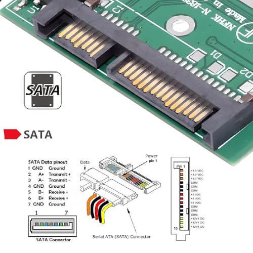 Image of cablecc 50Pin mSATA Low Profile 3050 SSD 5x3cm to 6Gbps 22Pin 2.5 inch SATA 3.0 Disk Adapter PCBA