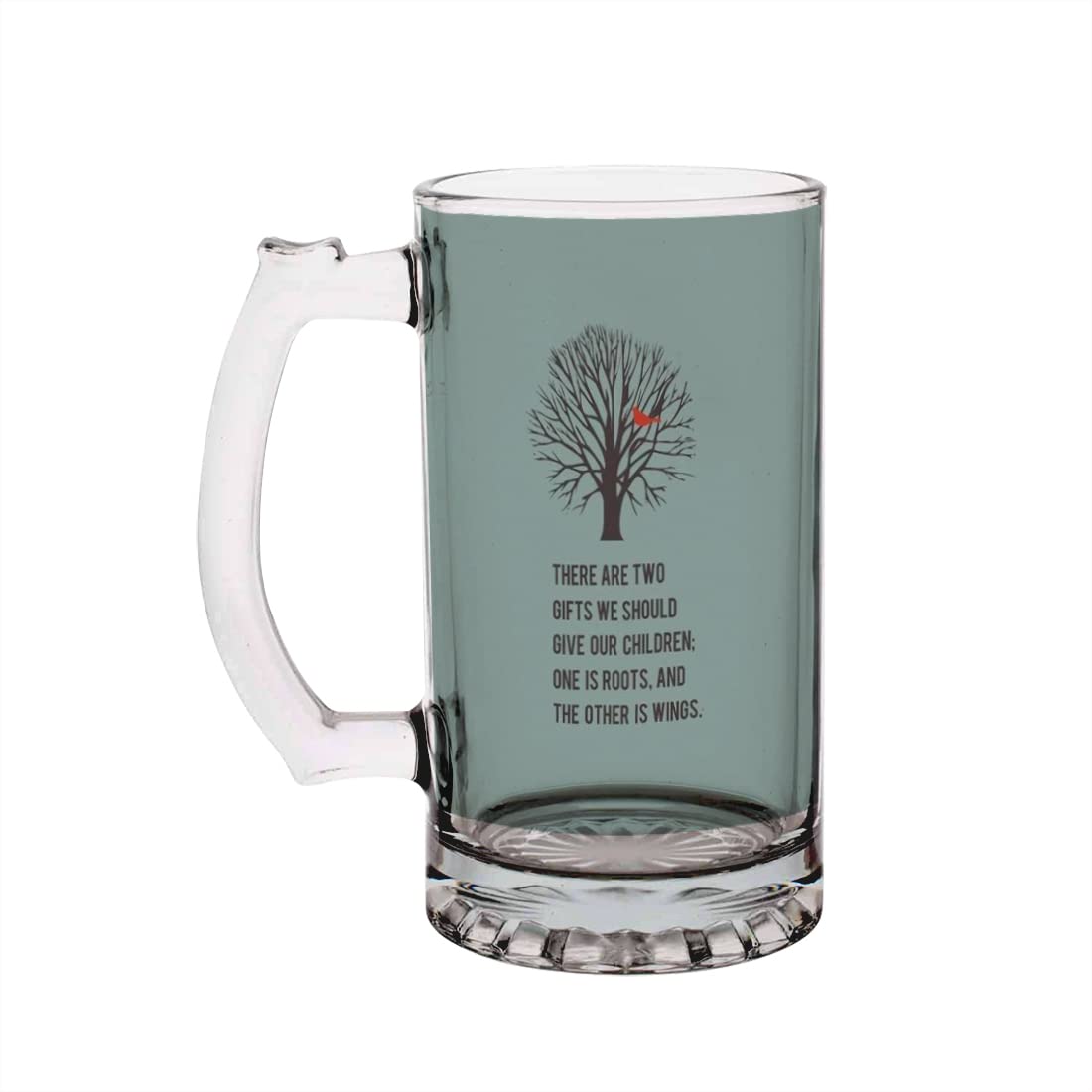 Khakee Roots and Wings Theme Funny Quote Beer Mug -Gift for Father, Husband, Friends,Brother(Pbm-079)