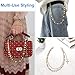 hongliang Layered Gold Silver Wallet Chains with Rhinestone Flower Pearl,Unisex Jean Pocket Chains for Men & Women,Fashion Punk Accessories for Bags,Wallets,Pants