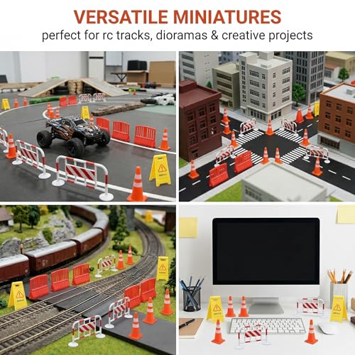 38-teiliges Baustelle Zubehör Set, Mini Verkehrsschilder & Absperrungen für Wichtel-Baustelle, Pädagogisches Spielzeug für Verkehrserziehung & Rollenspiel, Tortendeko & Mitbringsel für Kinder, ABS