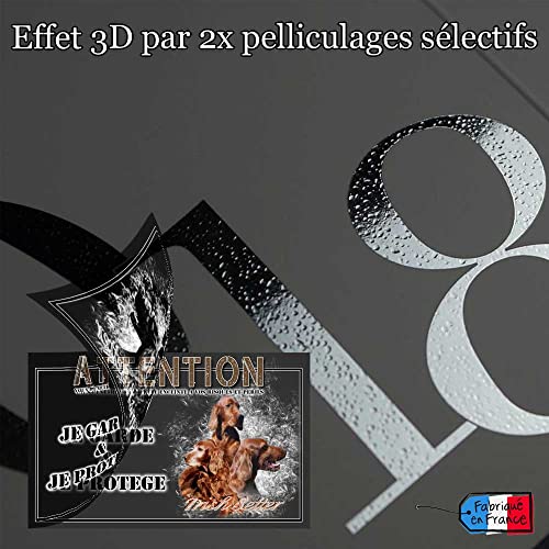 Plaque attention au chien setter irlandais - pré perforée et vis proposées. De 30 cm à 15 cm… – vue 2