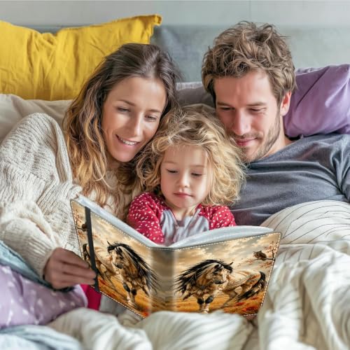 Image of Photo Album 4x6 120 Photos with Strong Elastic Band, Wildflower Horses