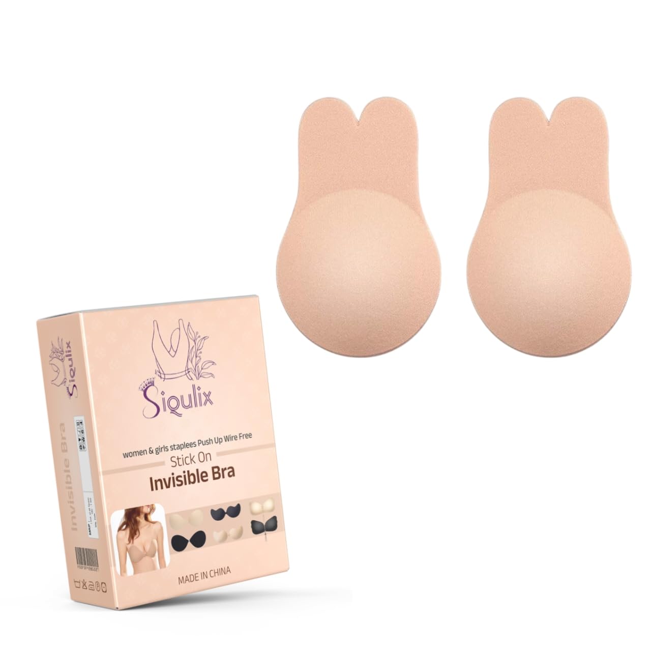 Reusable Silicone Nipple Covers, Invisible Adhesive Bra Off White