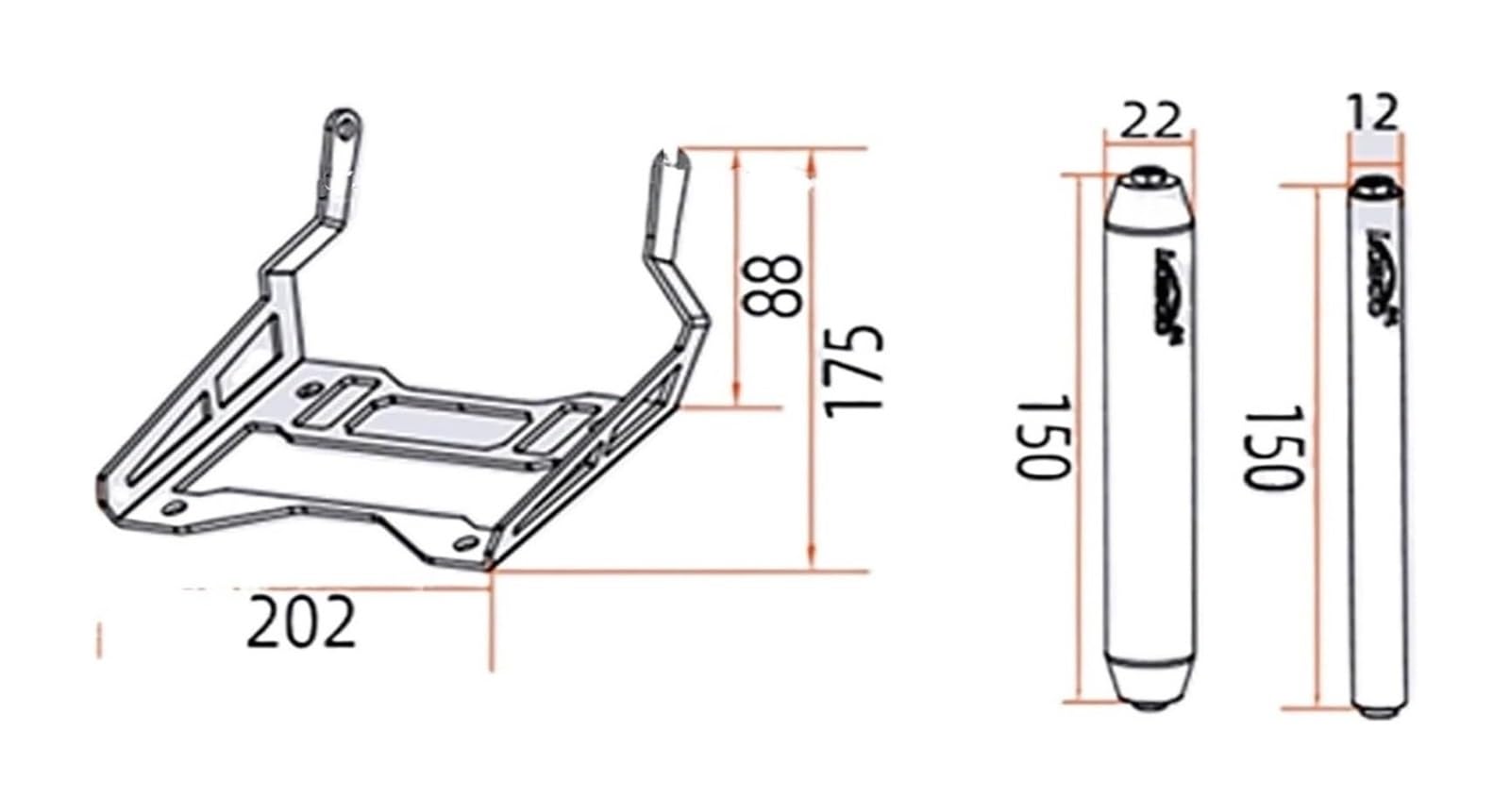 Manillar USB para Motocicleta para 1290 para Super para ADV S/R 2021 Móvil Teléfono GPS Matrícula Soporte Motocicleta Navegación Montaje(12mm)