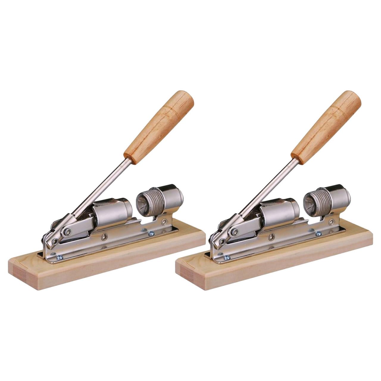 2 Piezas Mecánico de Alta Resistencia con Mango Ergonómico y Base de Madera para Abrir Nueces Avellanas y Almendras