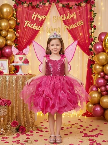 Disfraz de hada para niñas con vestido tutu y alas miniatura 2