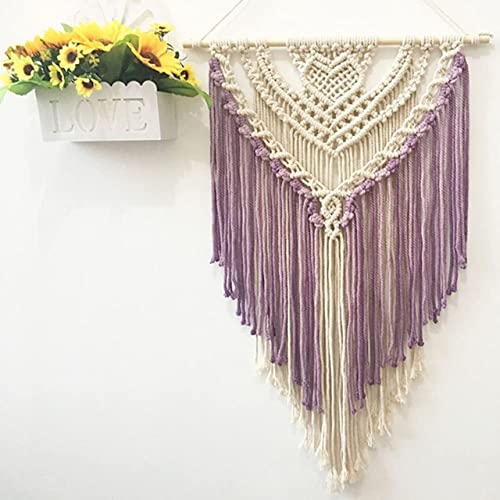 Image of ecofynd 100 Meters Natural Cotton Cord, Purple Colour Dori, Rope for Handmade Plant Hanger, Thread for Wall Hanging Craft Making (Cord-PPL)