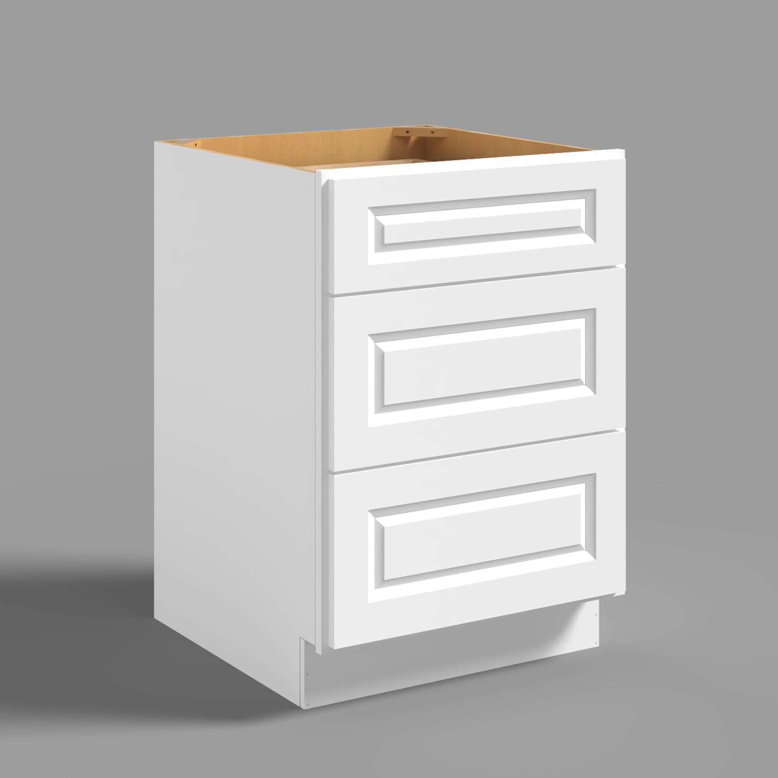 Hausvita 24" 3-Tier Undermount Kitchen Drawer Cabinet, RTA Storage Drawer, Full Extension Soft Close Slides, Ample Storage Organizer, MDF &amp; Plywood with UV Coating