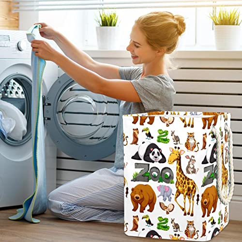 Panier linge personnalisé animaux sauvages pour chambre d'enfant - 7