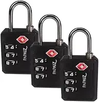 Kit 3 Cadeados TSA Segredo 30PL Preto Aeroporto Mala