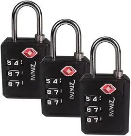 Kit 3 Cadeados TSA Segredo 30PL Preto Aeroporto Mala