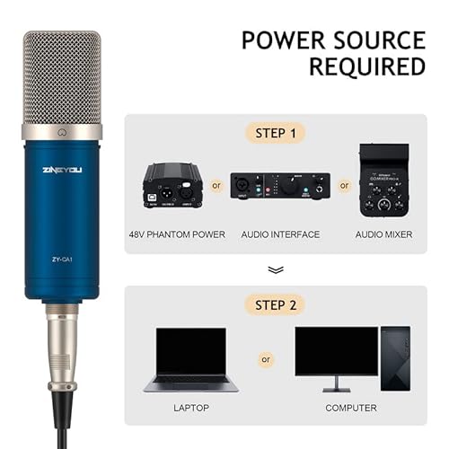 Zingyou Xlr Condenser Microphone, Studio Mic Kit With Boom Arm Stand, Shock Mount, Pop Filter, Windscreen And Cable Ties For Recording, Stream, Home Studio, Youtube, Voice Over, Vocal, Ca1 (Blue) #TOP1