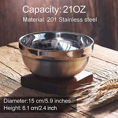 Satinior 10 Pack 21 Oz Stainless Steel Bowls Double Walled Insulated Soup Bowls Multipurpose Rice Ice Cream thumb #1
