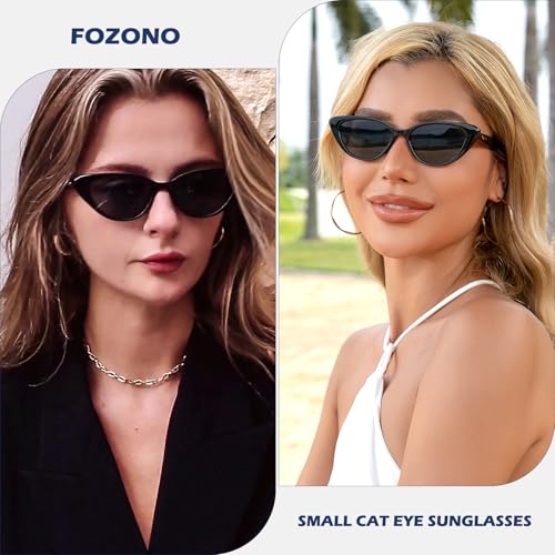Retro Vintage Narrow Cat Eye Sunglasses for Women 90s Small Chic Style Trendy Sunnies UV400 Protection FZN75142
