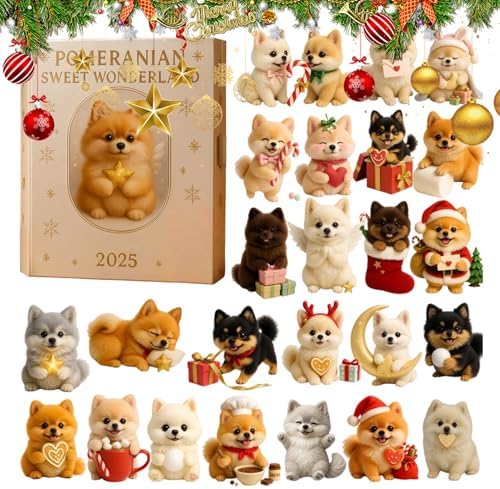 Calendarios de adviento de figuras de perros para colgar del árbo...