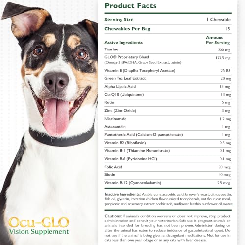 Ocu-GLO-Cat-Dog-Senior-Supplement-for-Eye-Support-Chewable-Vision-Vitamins-Supplements-for-Large-and-Small-Pets-Care-with-Lutein-Omega-3-Fatty-Acids-Grape-Seed-Extract-Antioxidants Ocu GLO Cat Dog Senior Supplement for Eye Support Chewable Vision Vitamins Supplements for Large and Small Pets Care with Lutein Omega 3 Fatty Acids Grape Seed Extract Antioxidants