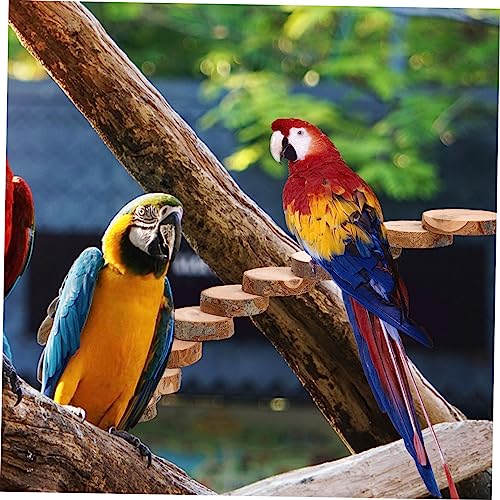 Image of Yardwe Parrot Applewood Ladder Toy for Birds Climbing Platform with Steps Convenient Cage Mount for Parakeets and Hamsters Wear Resistant and Bird Perch Accessories