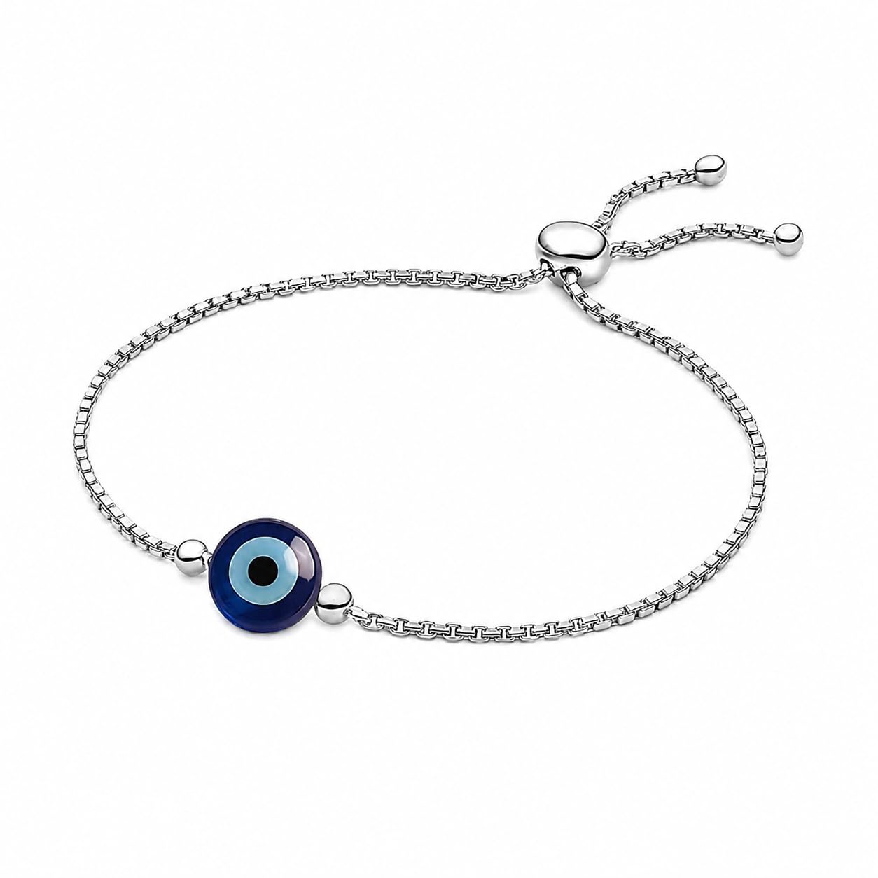 92.5% Silver Single evil eye Bracelet Silver Finish for timeless elegance, BIS Hallmarked for guaranteed silver purity Craftsmanship: 100% Handcrafted by skilled Indian artisans.-image-45