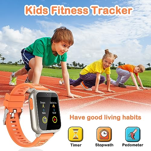 Image of Cosjoype Kids Smart Watch Girls Gifts Age 5-12, 24 Puzzle Games HD Video Camera Music Player Storybook Pedometer HD Flashlight 12 /24hr Touchscreen Kids Watch with Screen Protector