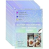 Bleidruck Printable Sparkle Holographic Premium Vinyl Sticker Paper 20 Sheets 8.25x11.7 Inches...