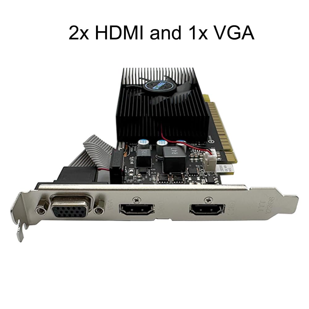 QTHREE GT 730 - Tarjeta gráfica DDR3 de 4 GB (128 bits, Dual HDMI, VGA, perfil bajo, GPU para ordenador, tarjeta gráfica de escritorio para PC, DirectX 11)