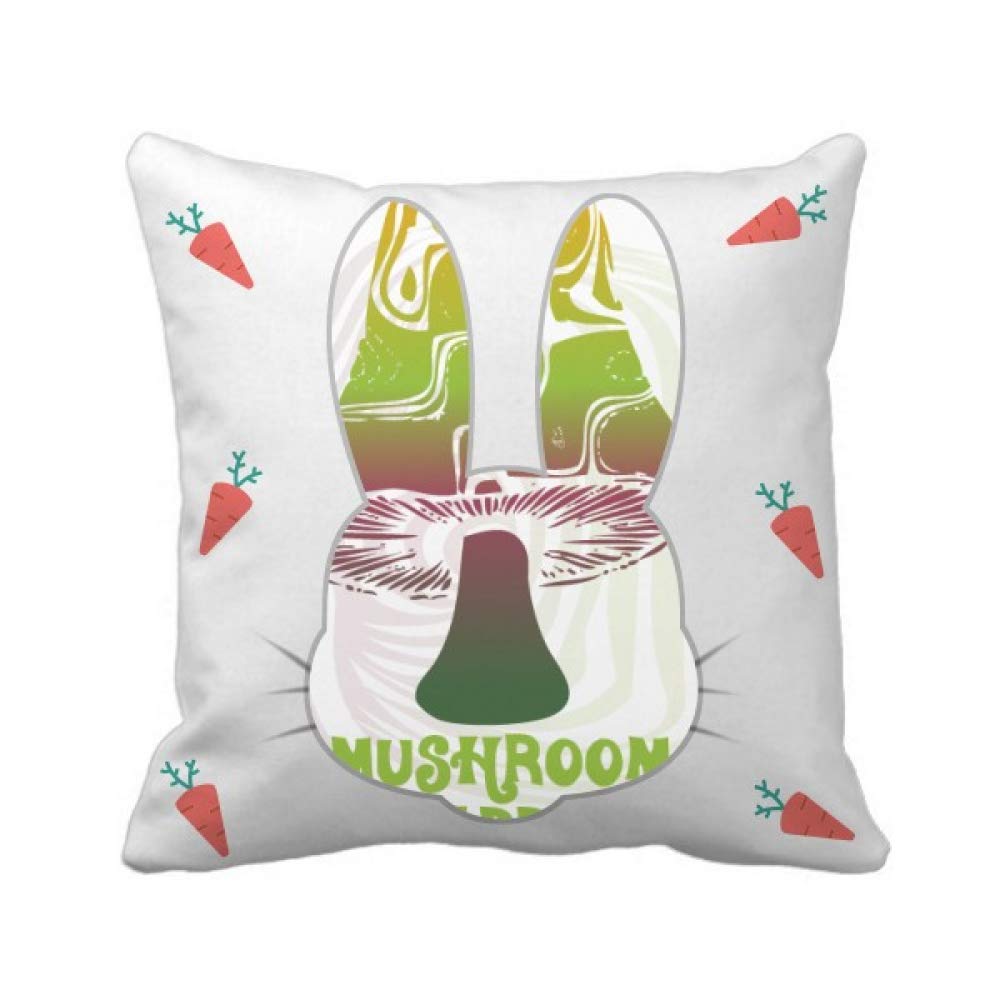 Cousin lapin et champignon vert illustration carrée pour décoration