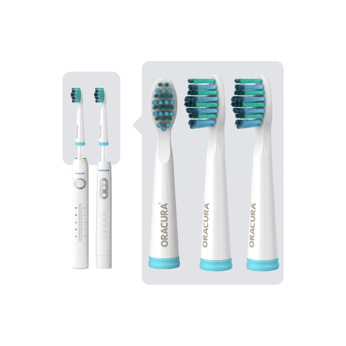 ORACURA® Sonic Electric Toothbrush Heads For SB100 and SB200 (White, Pack of Three brush head) (B09DGPP7F6) Amazon Price History, Amazon Price Tracker