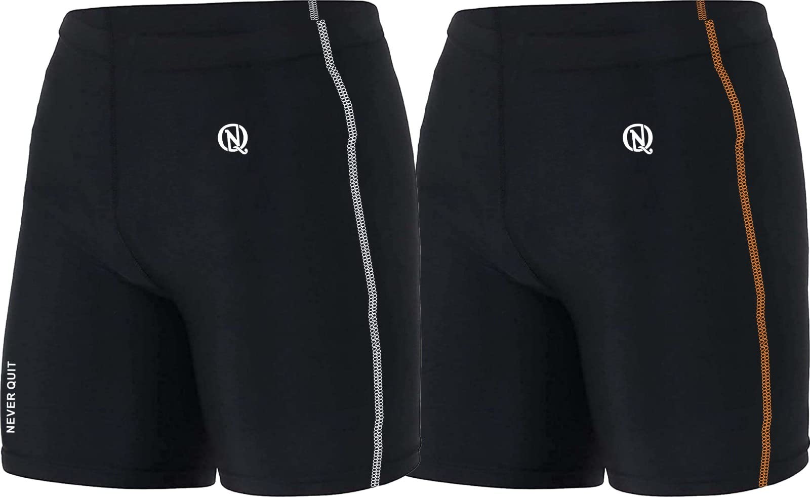 NEVER QUIT Compression Half Tights Lycra Skin Shorts for Cycling Gym Cricket Fitness Yoga Sports Outdoor for Mens and Womens Pack of 2-image-47