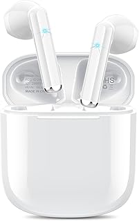 Wireless Earbud, Bluetooth 5.3 Headphones Bluetooth Earbud with Mics, Wireless Earphones in Ear Noise Cancelling Headphons Deep Bass IPX7 Waterproof Ear Buds (White)