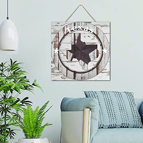 Plaque Texas Lone Star bois vieilli déco salon vintage