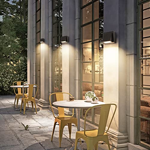 Applique da Parete LED Esterno Interno-2 Pezzi, IP65 Lampada da Parete Moderno, 5W Luce Calda 3000K Nero Applique da Esterno per Giardino Portico Garage Patio Camera da letto Soggiorno - Illuminazione - Immagine 5