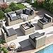 Amopatio Lounge Gartenmöbel Set, Rattanmöbel Balkonmöbel für 6 Personen, Gartengarnitur Sitzgruppe Wetterfest mit Sofa, Sessel, Tisch & Kissen für Terrasse, Balkon, Poolränder, Grau Kissen günstig Kaufen-Amopatio Lounge Gartenmöbel Set, Rattanmöbel Balkonmöbel für 6 Personen, Gartengarnitur Sitzgruppe Wetterfest mit Sofa, Sessel, Tisch & Kissen für Terrasse, Balkon, Poolränder, Grau