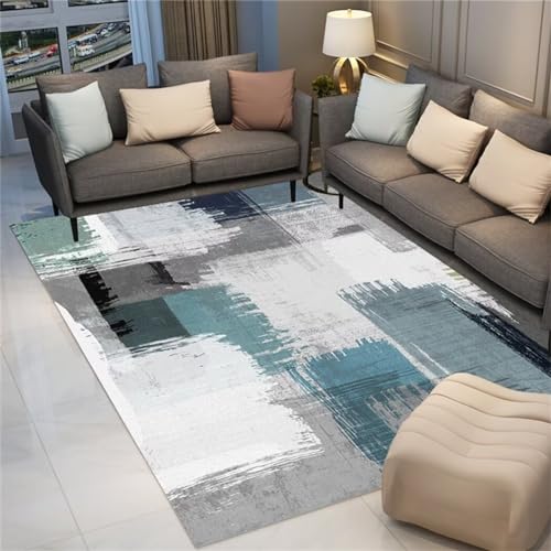 Tapis salon 80x120cm durable utilisable de nombreuses années gris-bleu