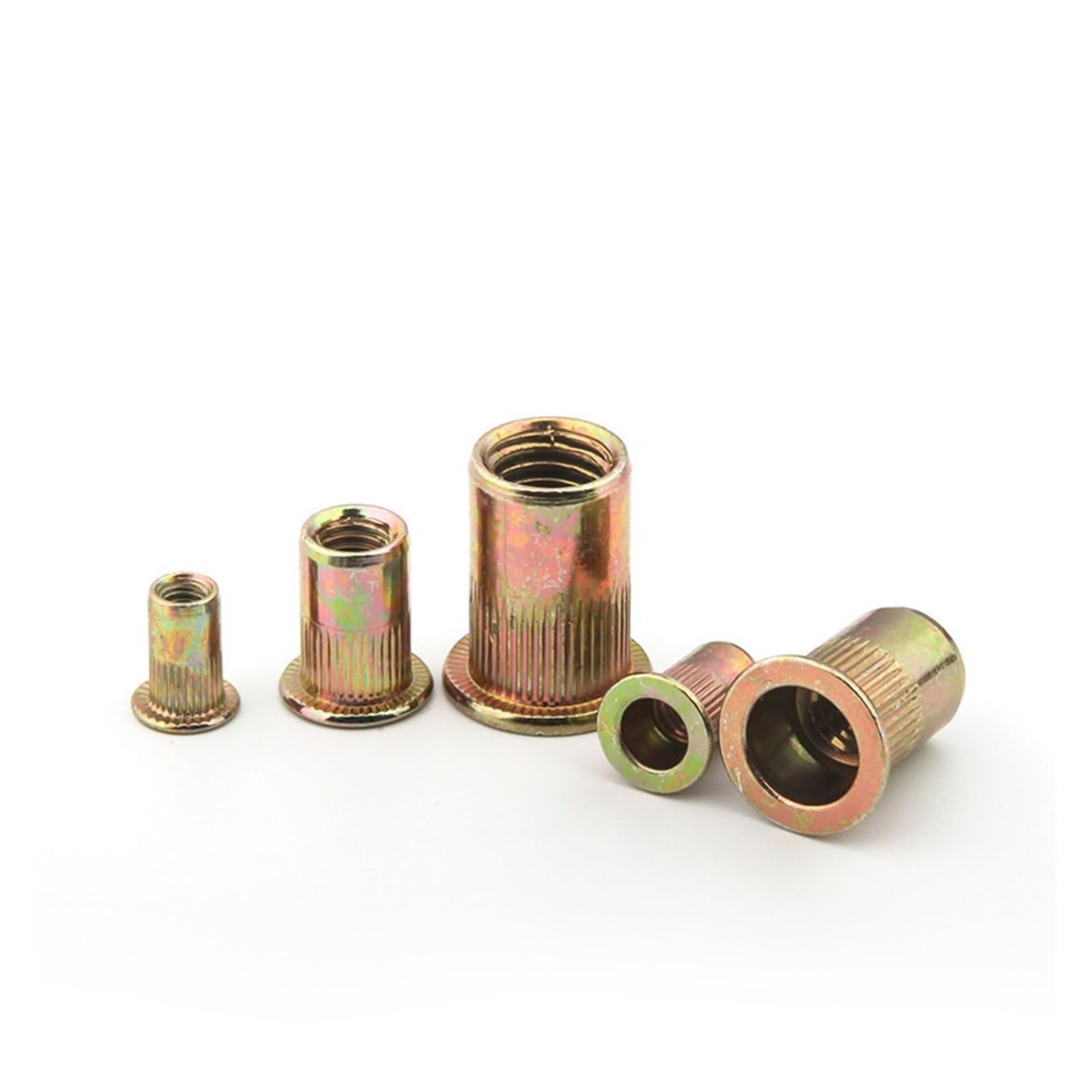 10-50 pezzi M3 M4 M5 M6 M8 M10 M12 Dadi zigrinati in acciaio al carbonio Rivnut Testa piatta Rivetto filettato Inserto Nutsert Cappuccio Rivetto Dado(M12(20PCS))